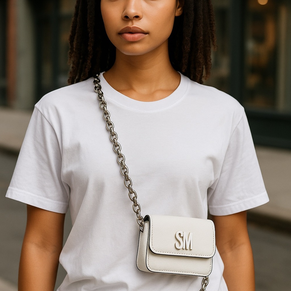 Steve Madden Mini Wallet Crossbody with Silver Chain